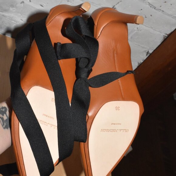 NWOT Ulla Johnson Soft Brown Leather Pointy Toe High Heels Size 6 - Picture 9 of 9